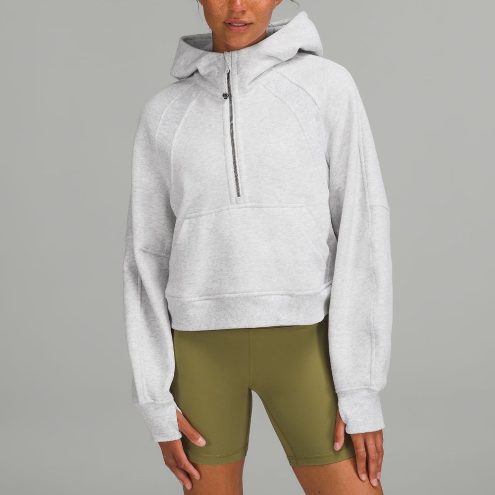 Lululemon half zip scuba size xs/s light grey